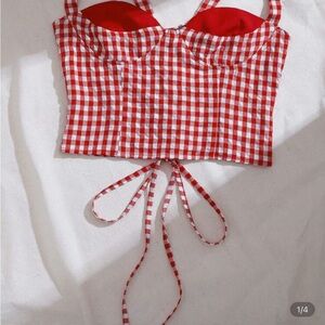 Red Gingham Crop Top
